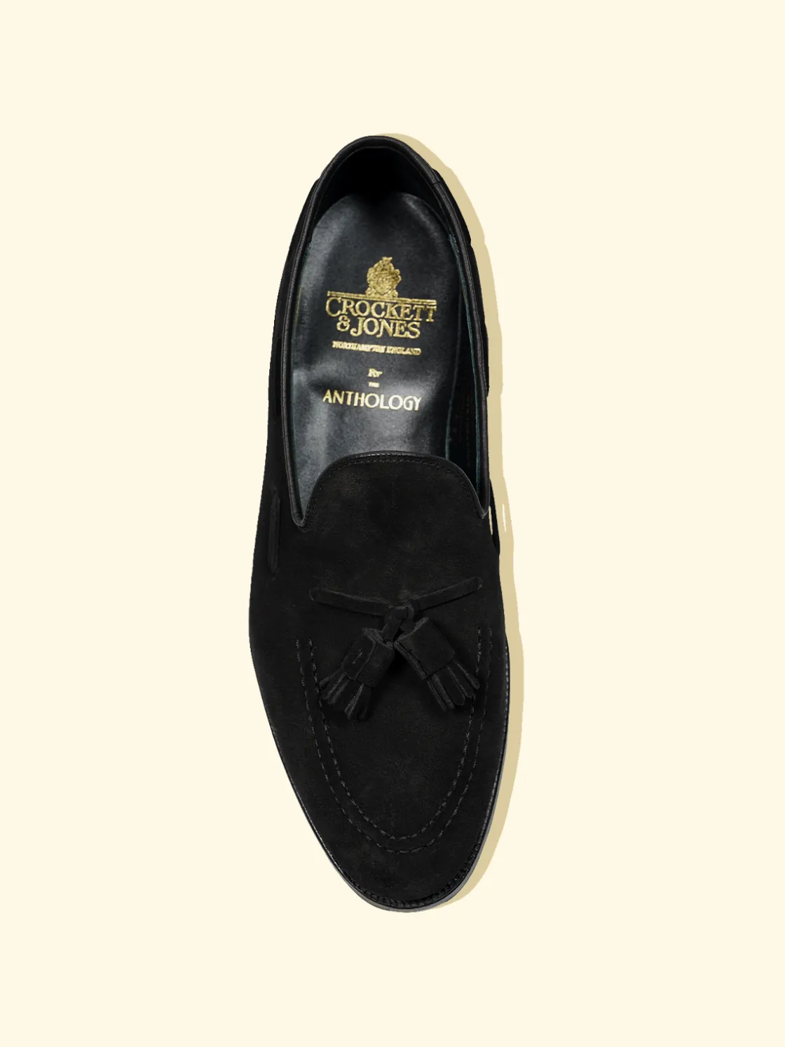 Best The Anthology Bloomsbury Tassel Loafers by Crockett & Jones for - Black Suede