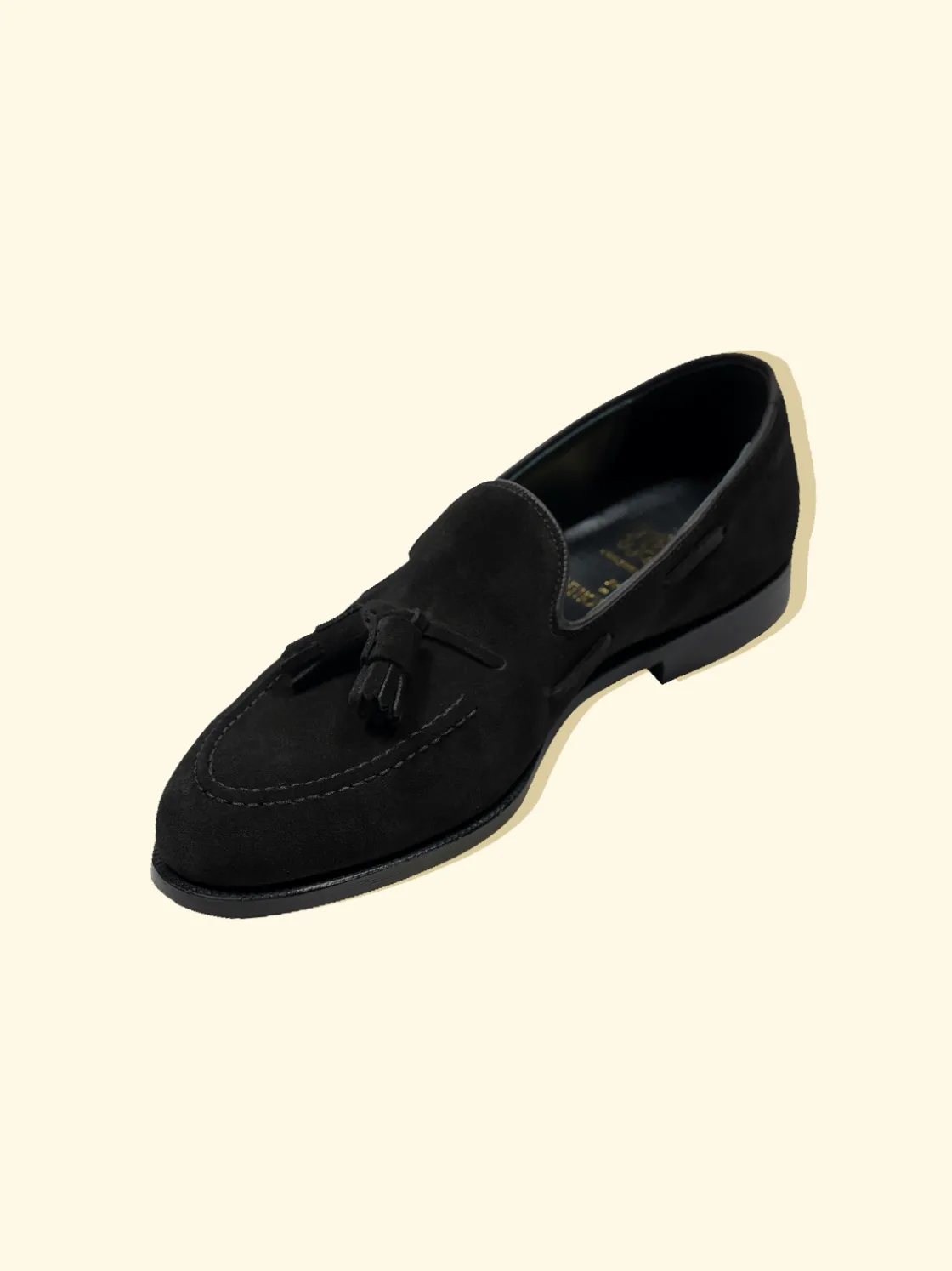 Best The Anthology Bloomsbury Tassel Loafers by Crockett & Jones for - Black Suede