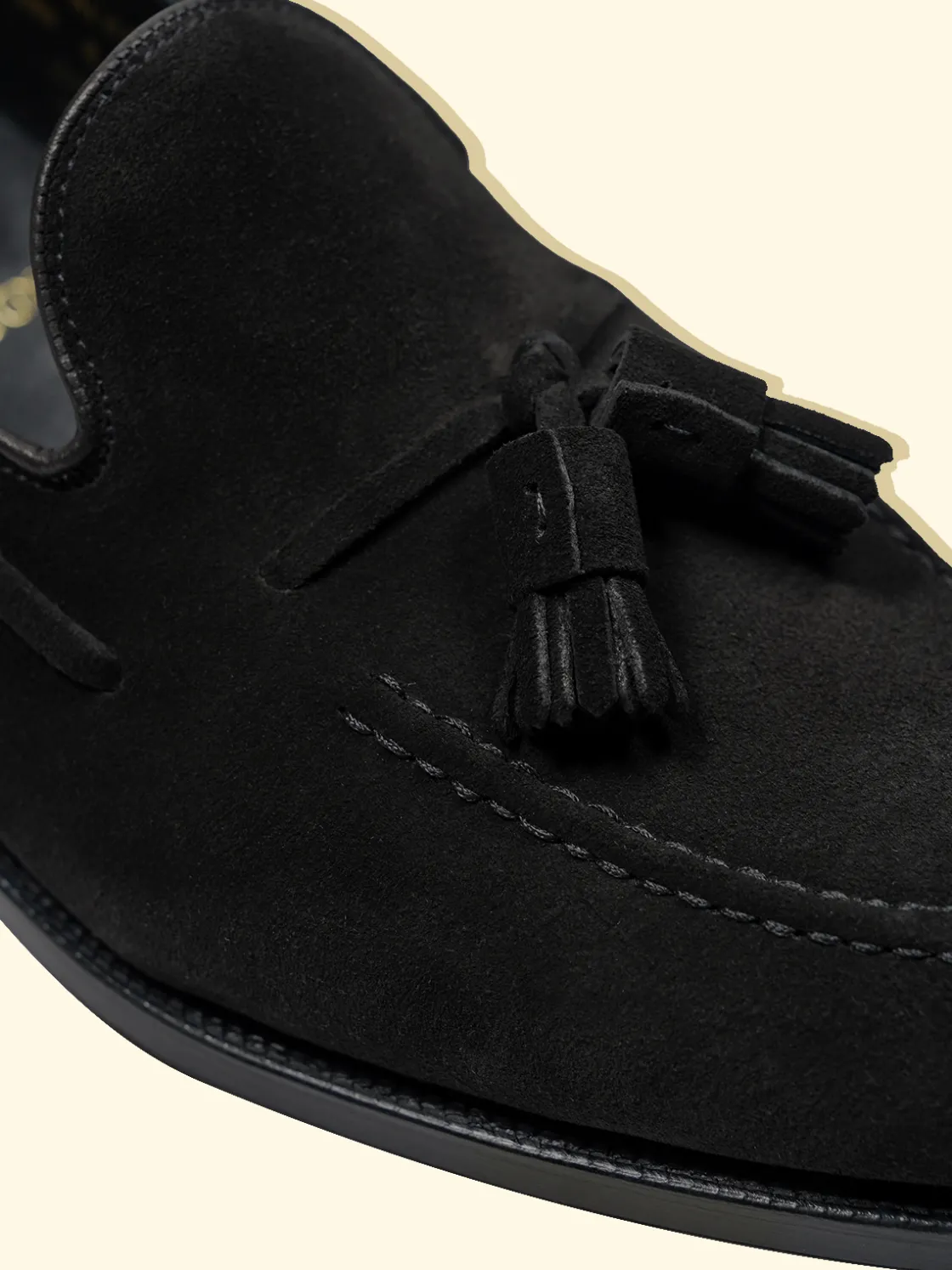 Best The Anthology Bloomsbury Tassel Loafers by Crockett & Jones for - Black Suede