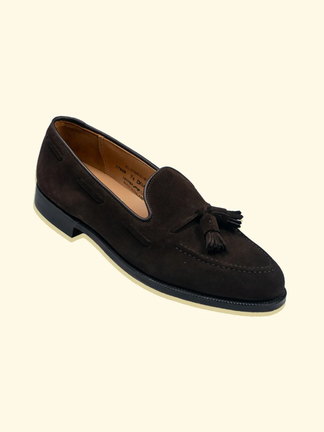 New The Anthology Bloomsbury Tassel Loafers by Crockett & Jones for - Dark Brown Suede