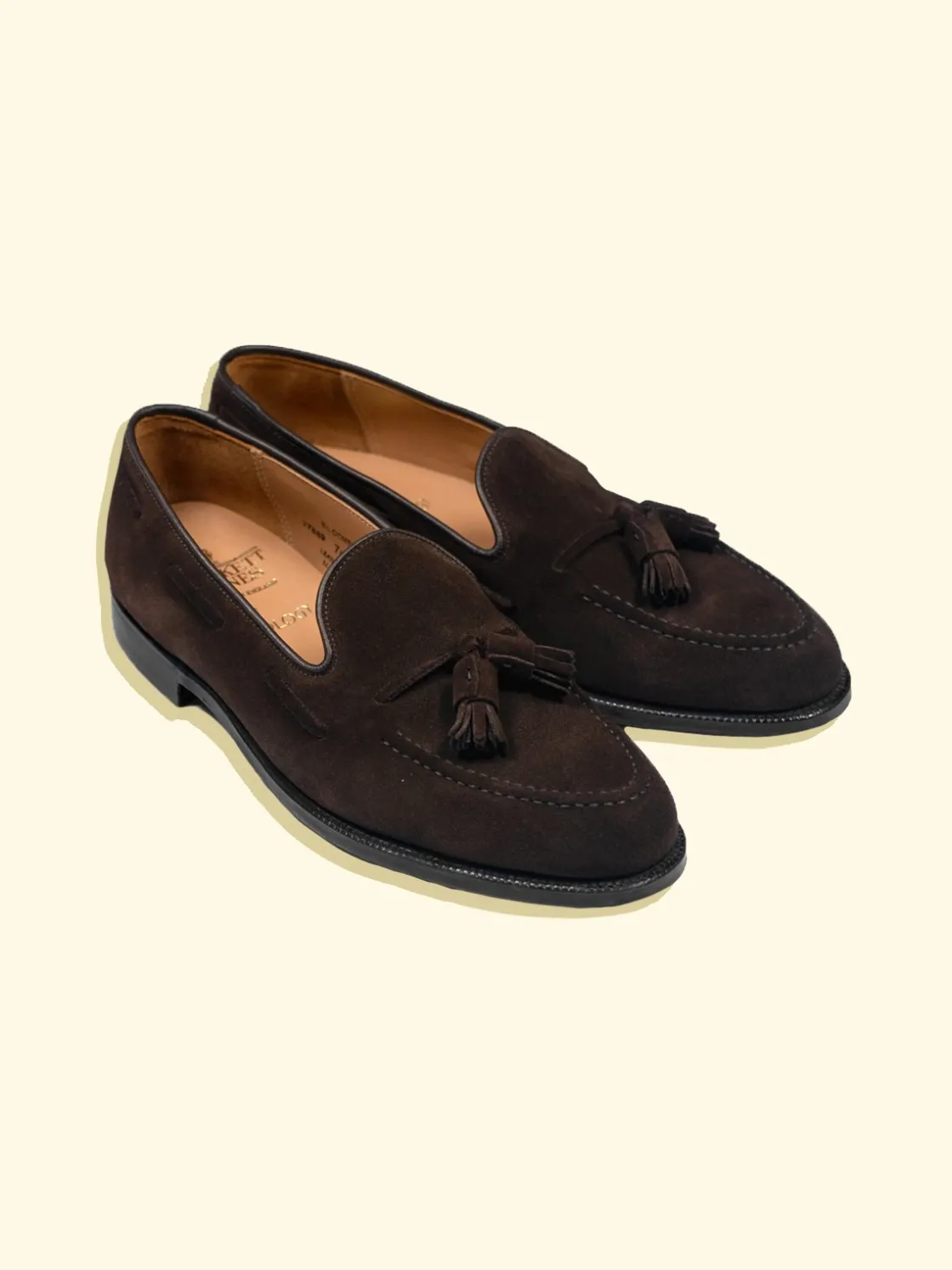 New The Anthology Bloomsbury Tassel Loafers by Crockett & Jones for - Dark Brown Suede