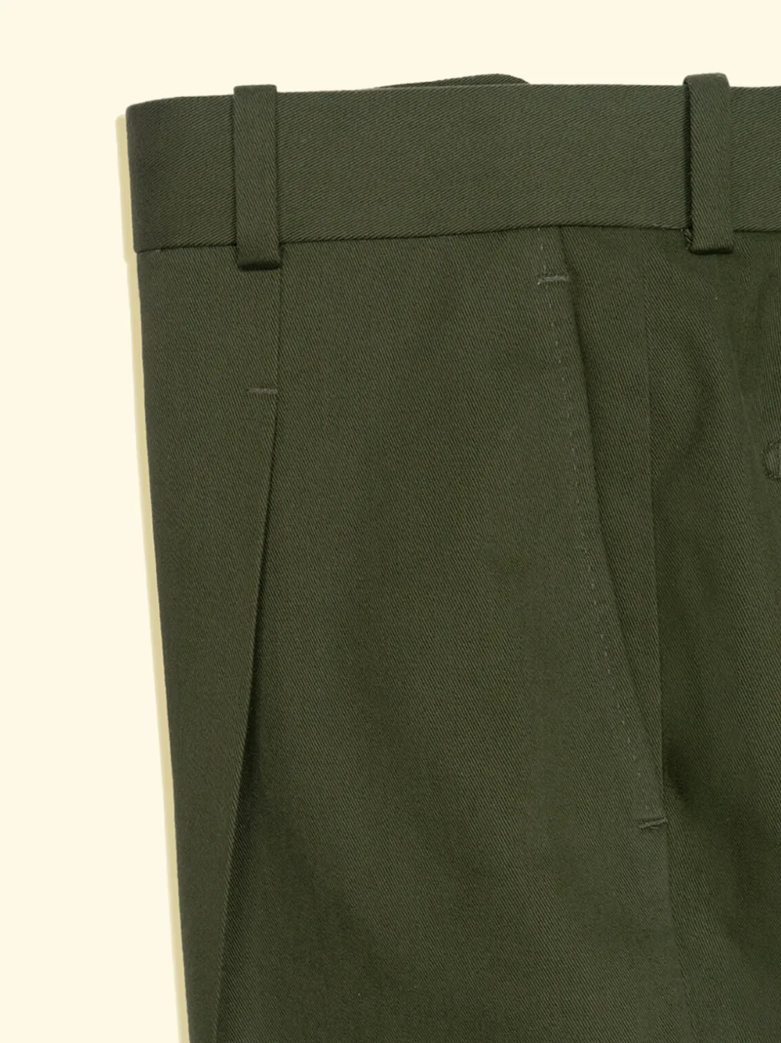 Shop The Anthology Brushed Cotton Pleated Trousers - Forest Green