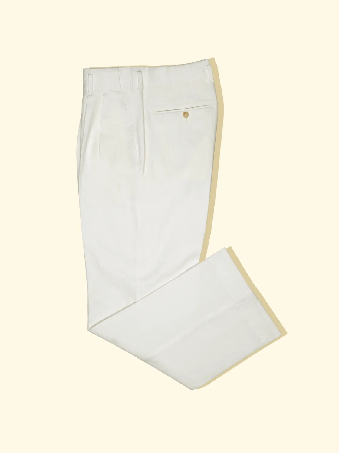 Outlet The Anthology Canvas Pleated Wide Trousers - White