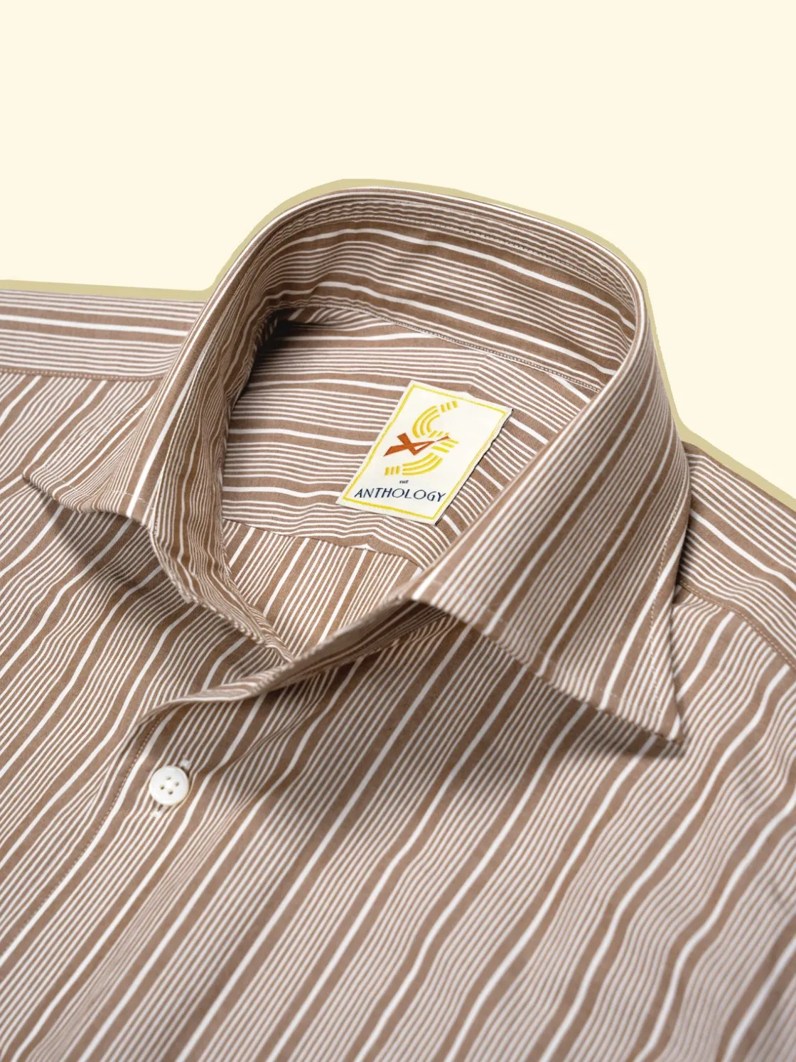 Best The Anthology Copper and White Striped Shirt