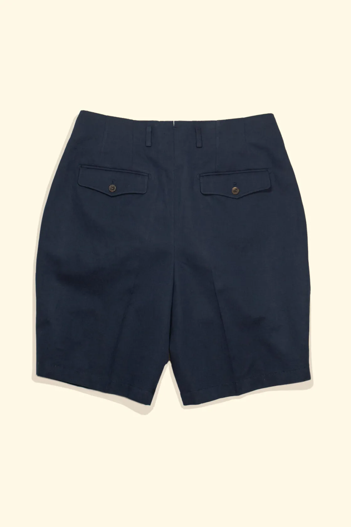 Clearance The Anthology Cotton/Linen Double Pleated Shorts - Navy