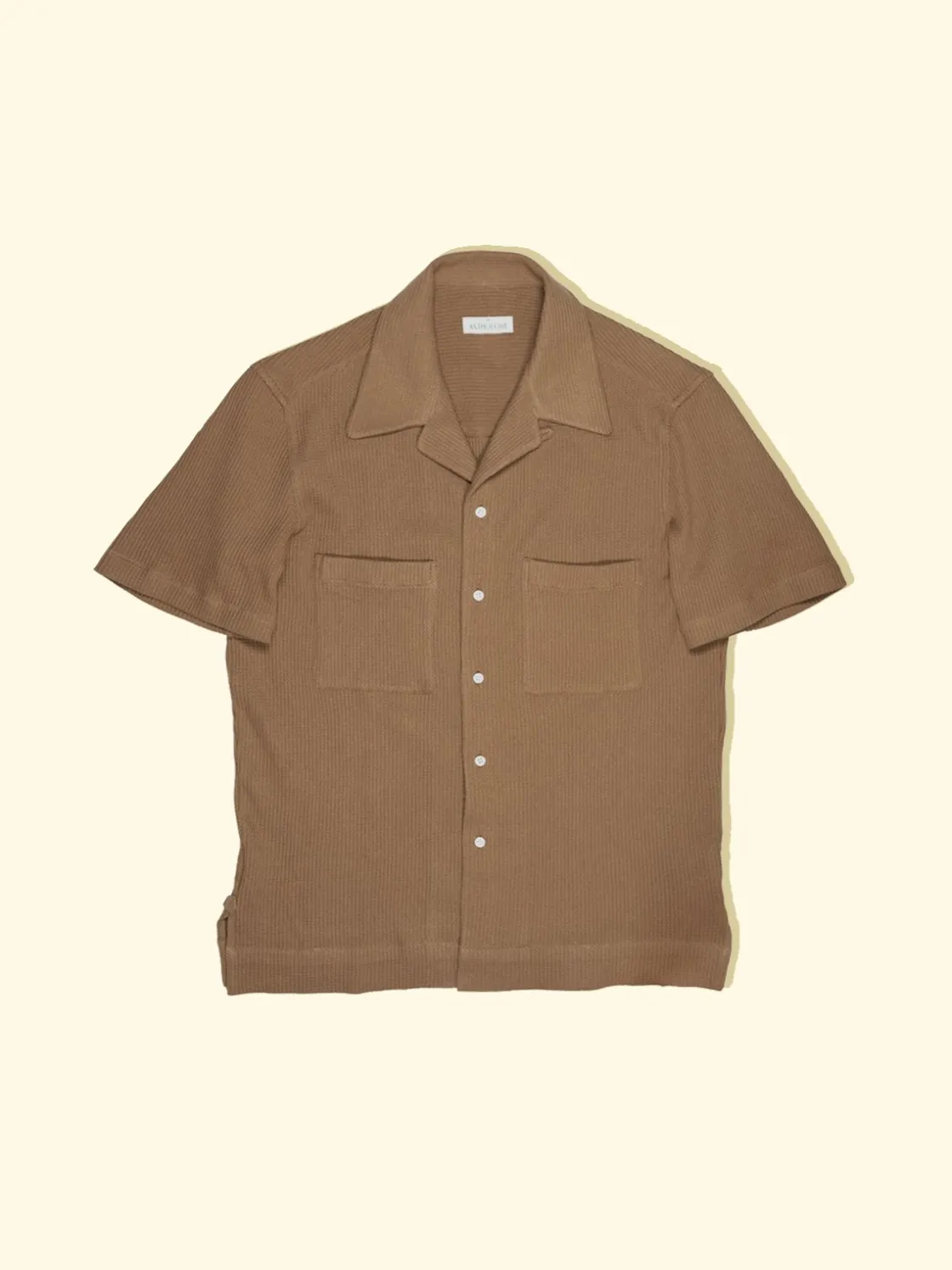 Sale The Anthology Cuban Camp Collar Shirt - Caramel Waffle