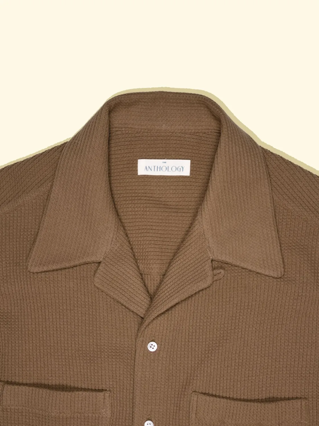 Sale The Anthology Cuban Camp Collar Shirt - Caramel Waffle