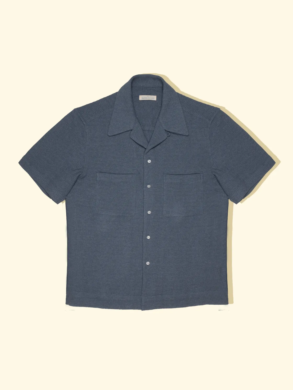 Best Sale The Anthology Cuban Camp Collar Shirt - China Blue Waffle