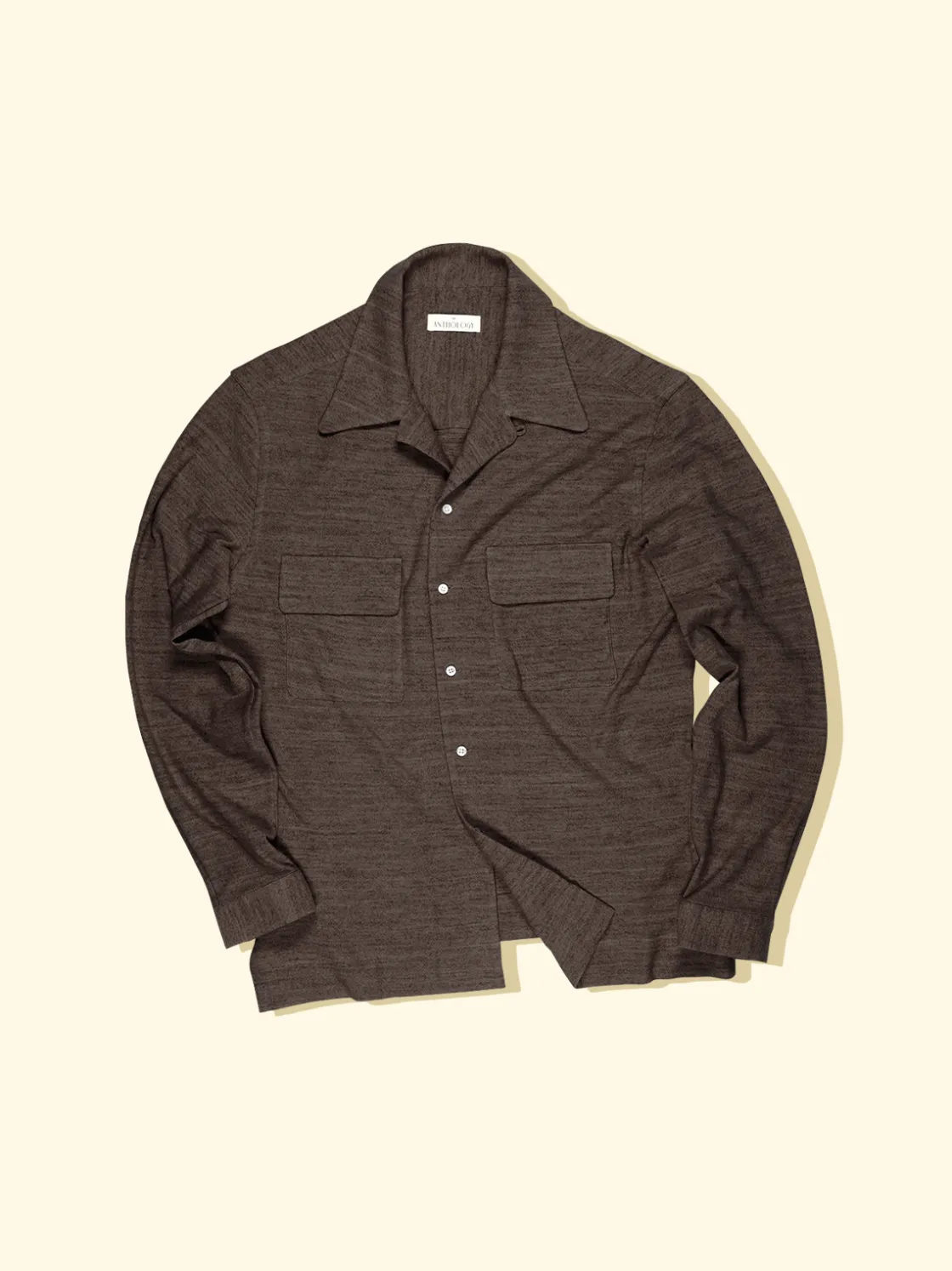 Hot The Anthology Cuban Long Sleeve Jersey Shirt - Brown Marble