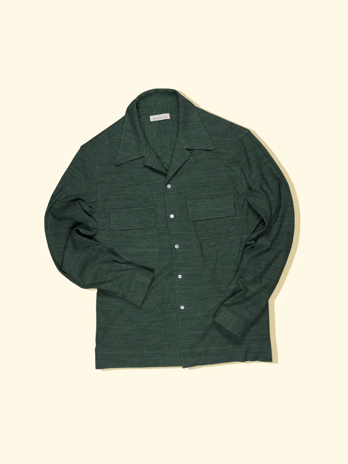 Flash Sale The Anthology Cuban Long Sleeve Jersey Shirt - Jade Green