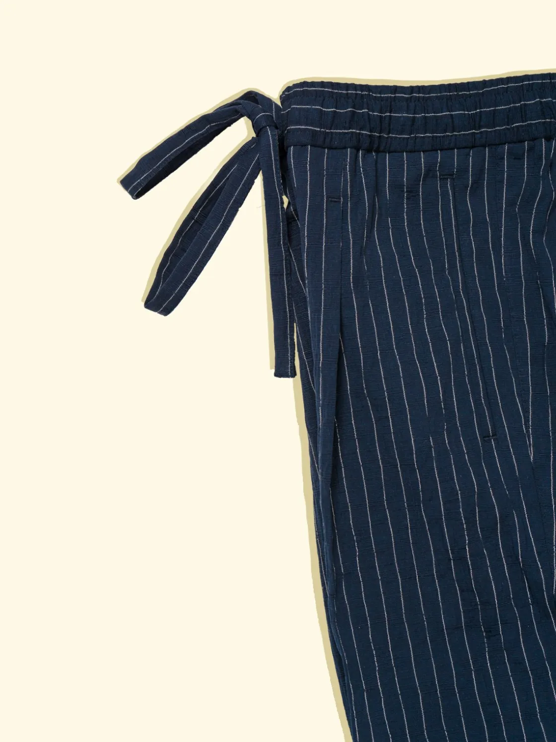 Store The Anthology Drawstring Trousers - Navy/White ‘Ripple’ Stripe