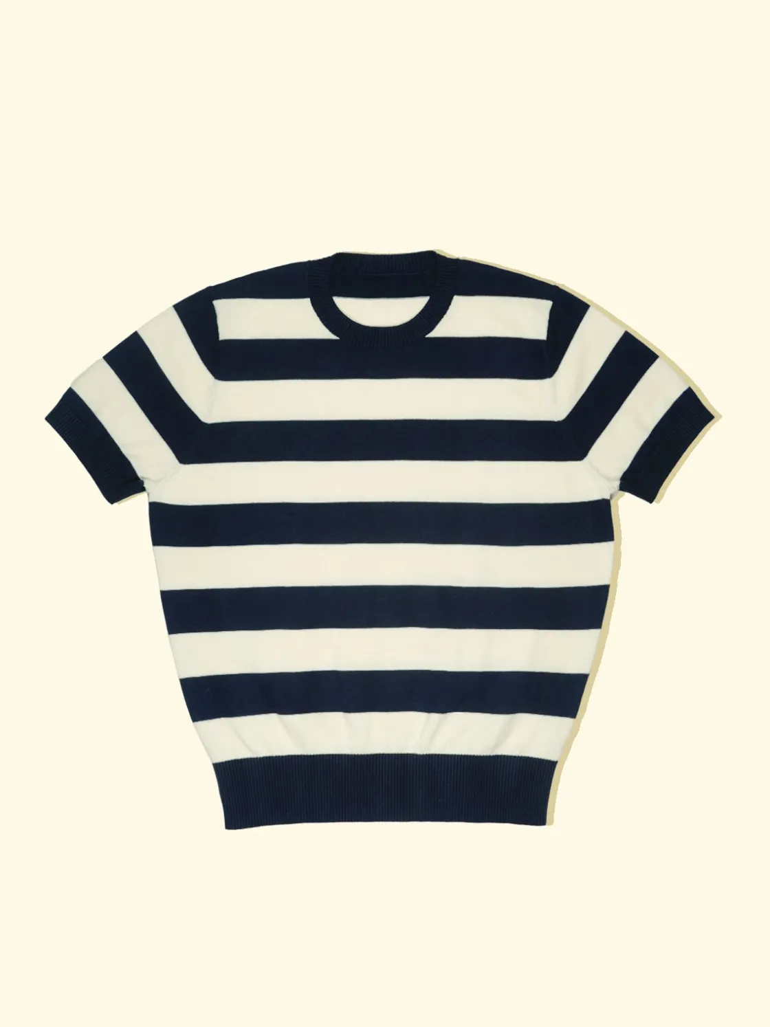 Hot The Anthology Knitted T-Shirt - Navy/White Nautical Stripes