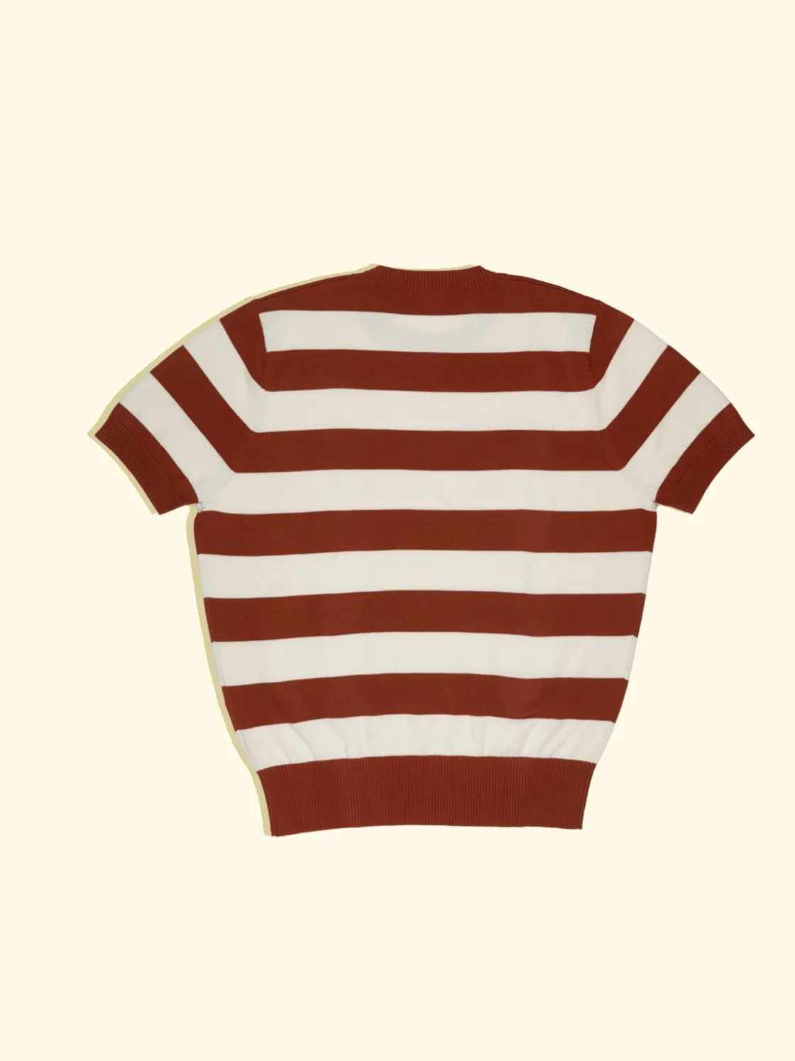 Sale The Anthology Knitted T-shirt - Brick Red/White Nautical Stripes