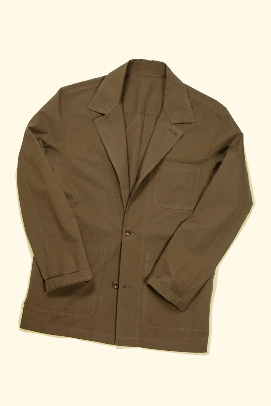 Fashion The Anthology Lazyman Jacket - Tobacco Seersucker