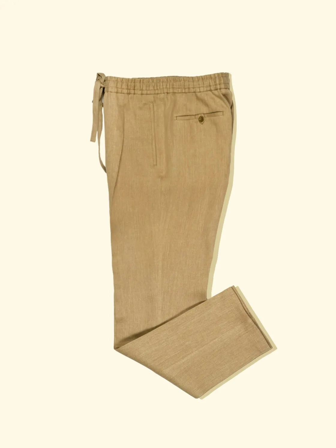 Fashion The Anthology Linen Drawstring Trousers - Honey