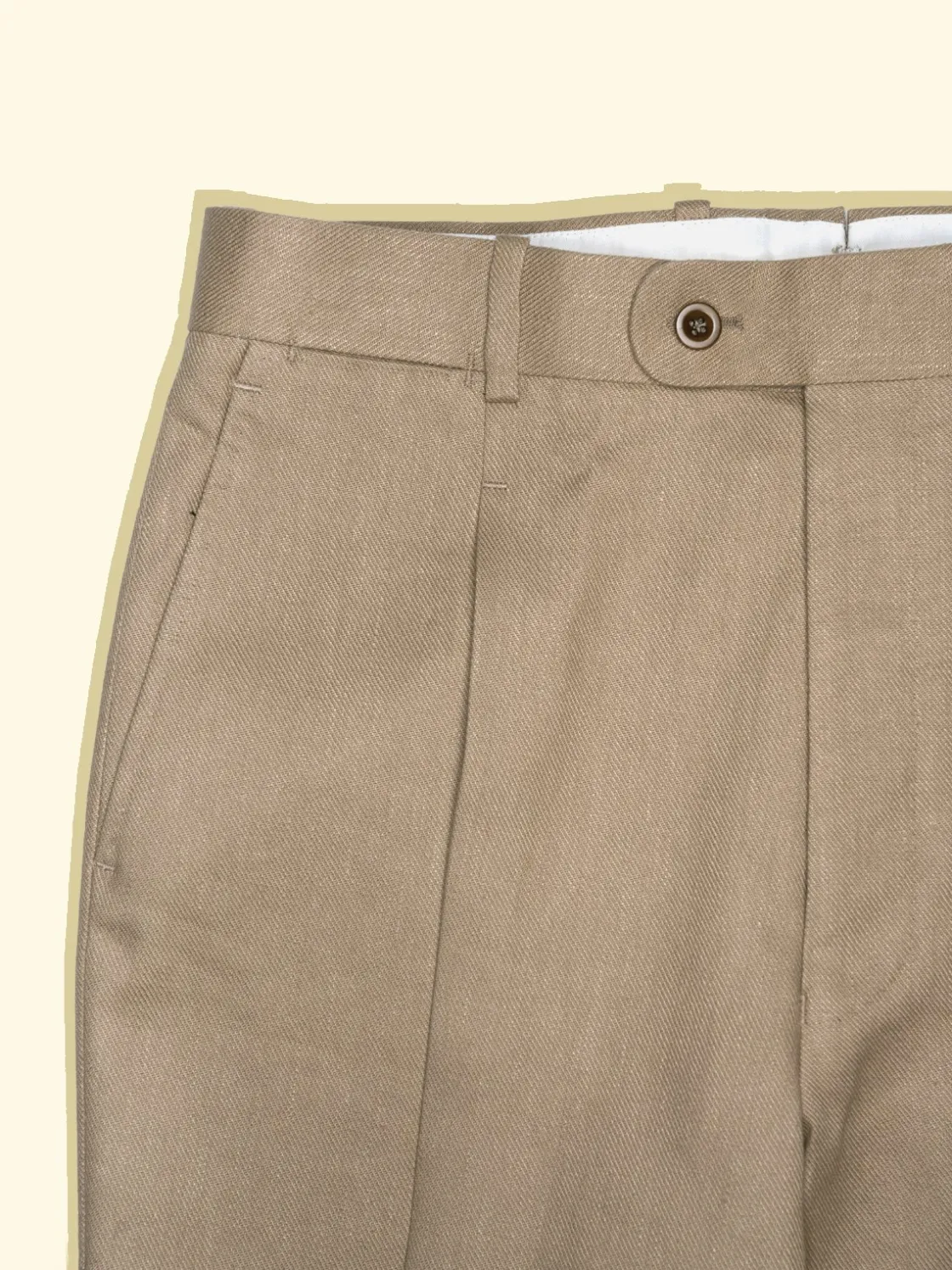 Flash Sale The Anthology Linen/Cotton Twill Pleated Trousers - Honey