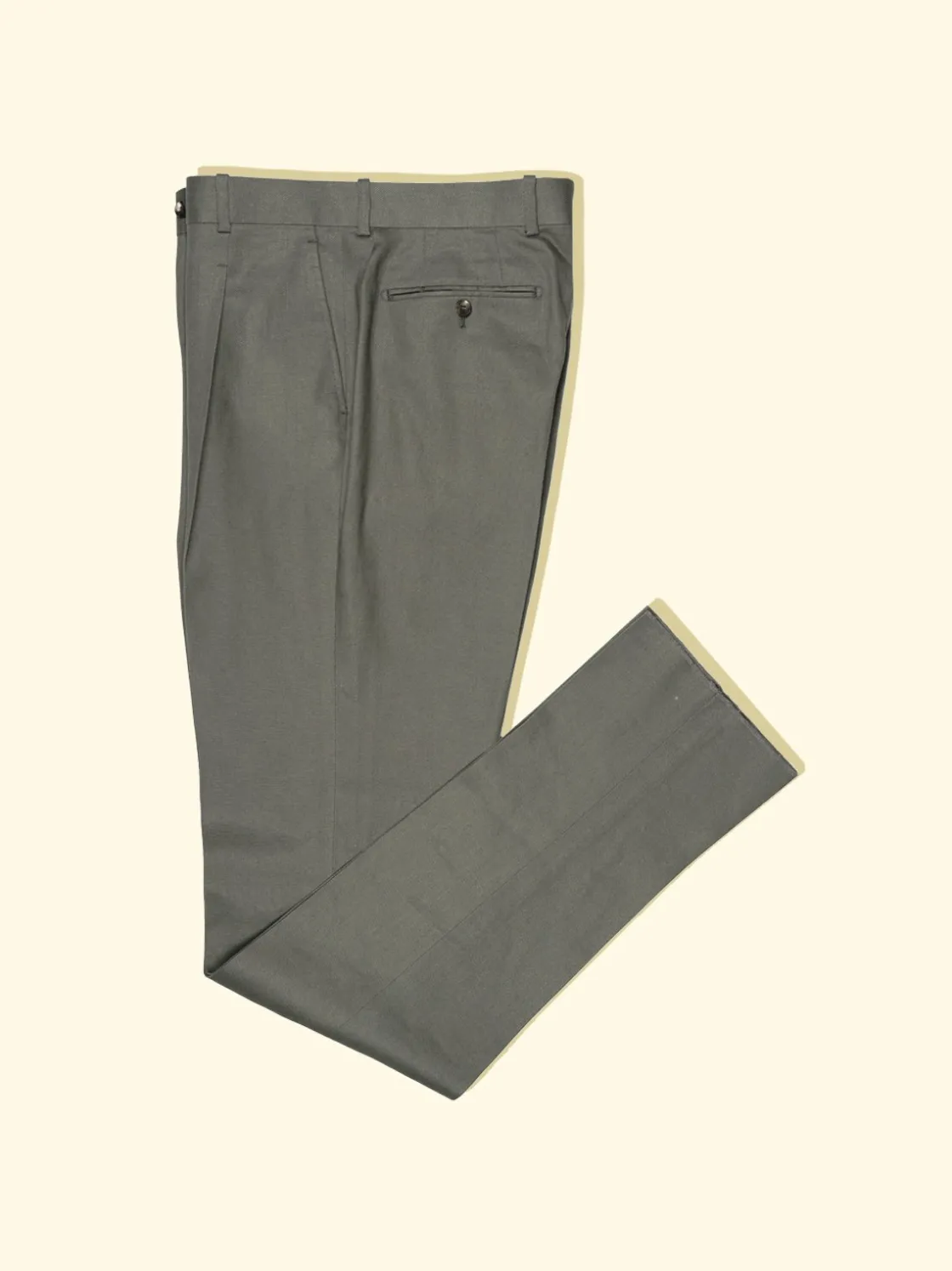 Flash Sale The Anthology Linen/Cotton Twill Pleated Trousers - Sage