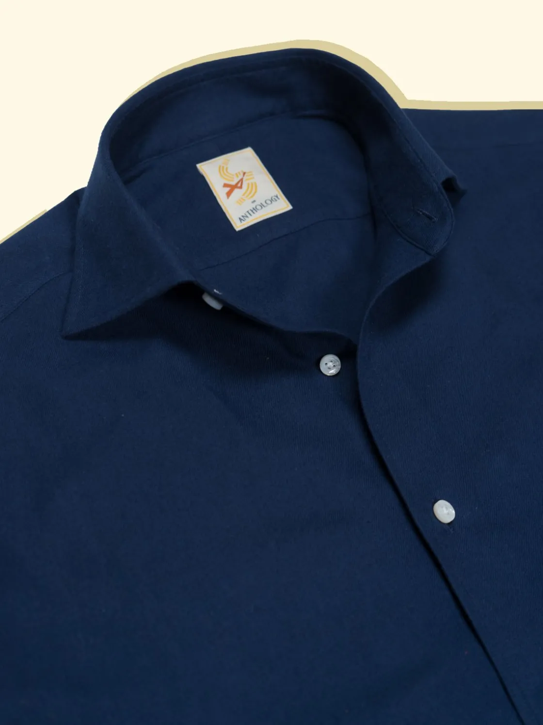 Sale The Anthology Navy Flanneled Cotton Shirt