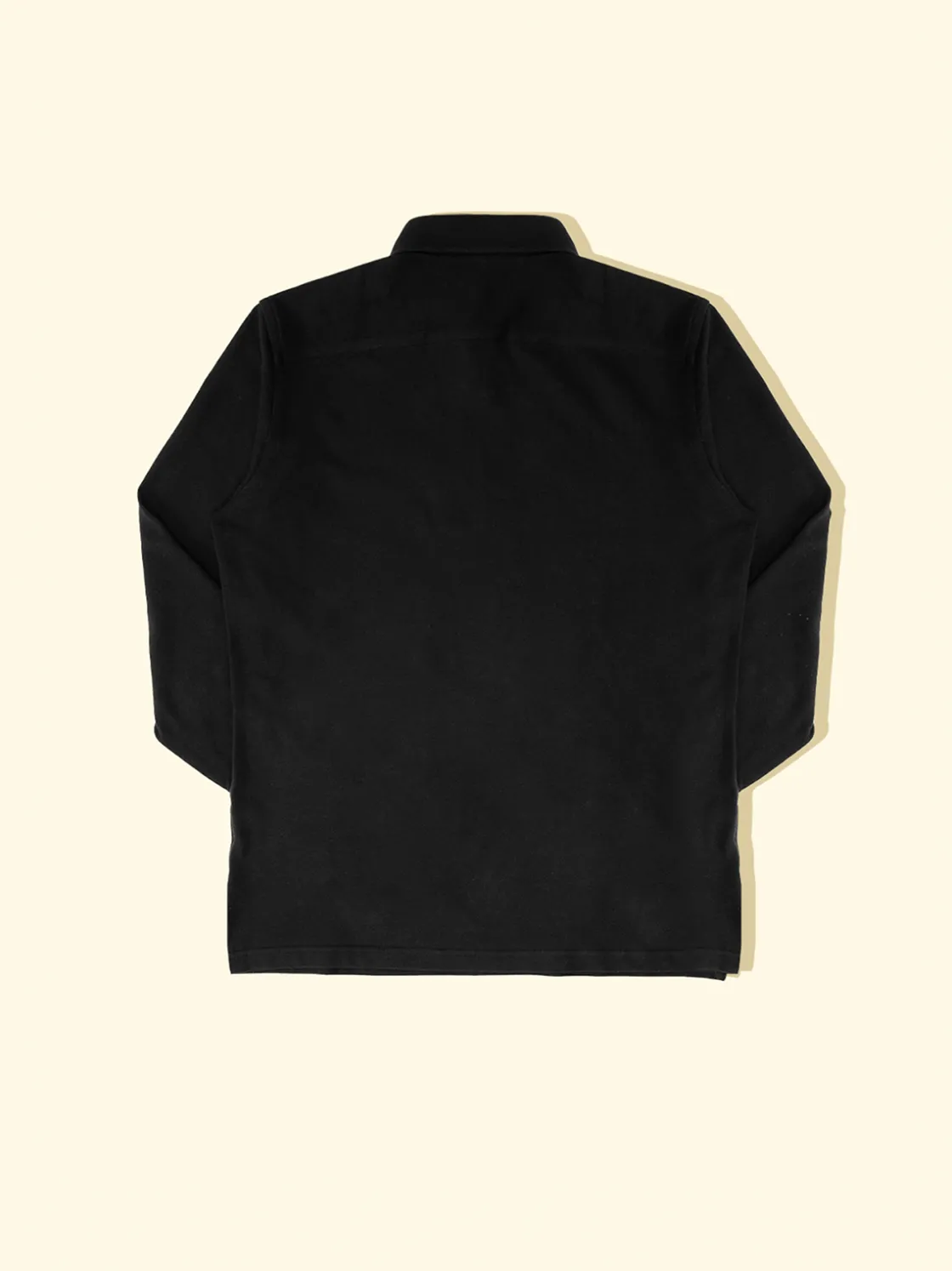 Sale The Anthology Pique Long Sleeve Spread Collar Polo - Black