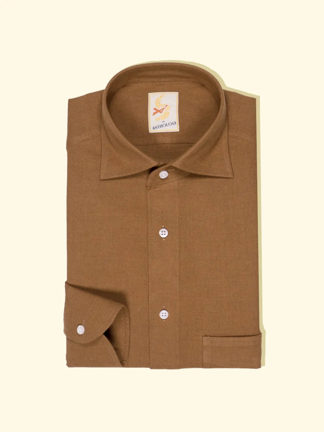 Store The Anthology Rust Brown Flanneled Cotton Shirt