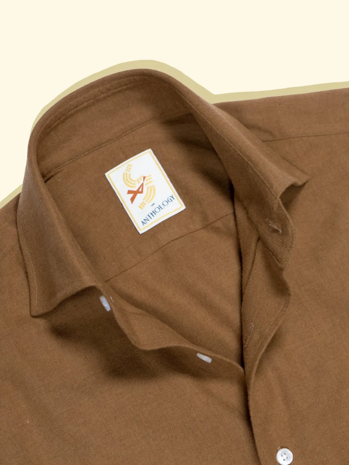 Store The Anthology Rust Brown Flanneled Cotton Shirt