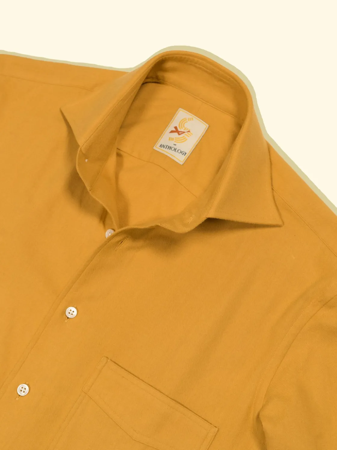 Flash Sale The Anthology Saffron Yellow Flanneled Cotton Shirt