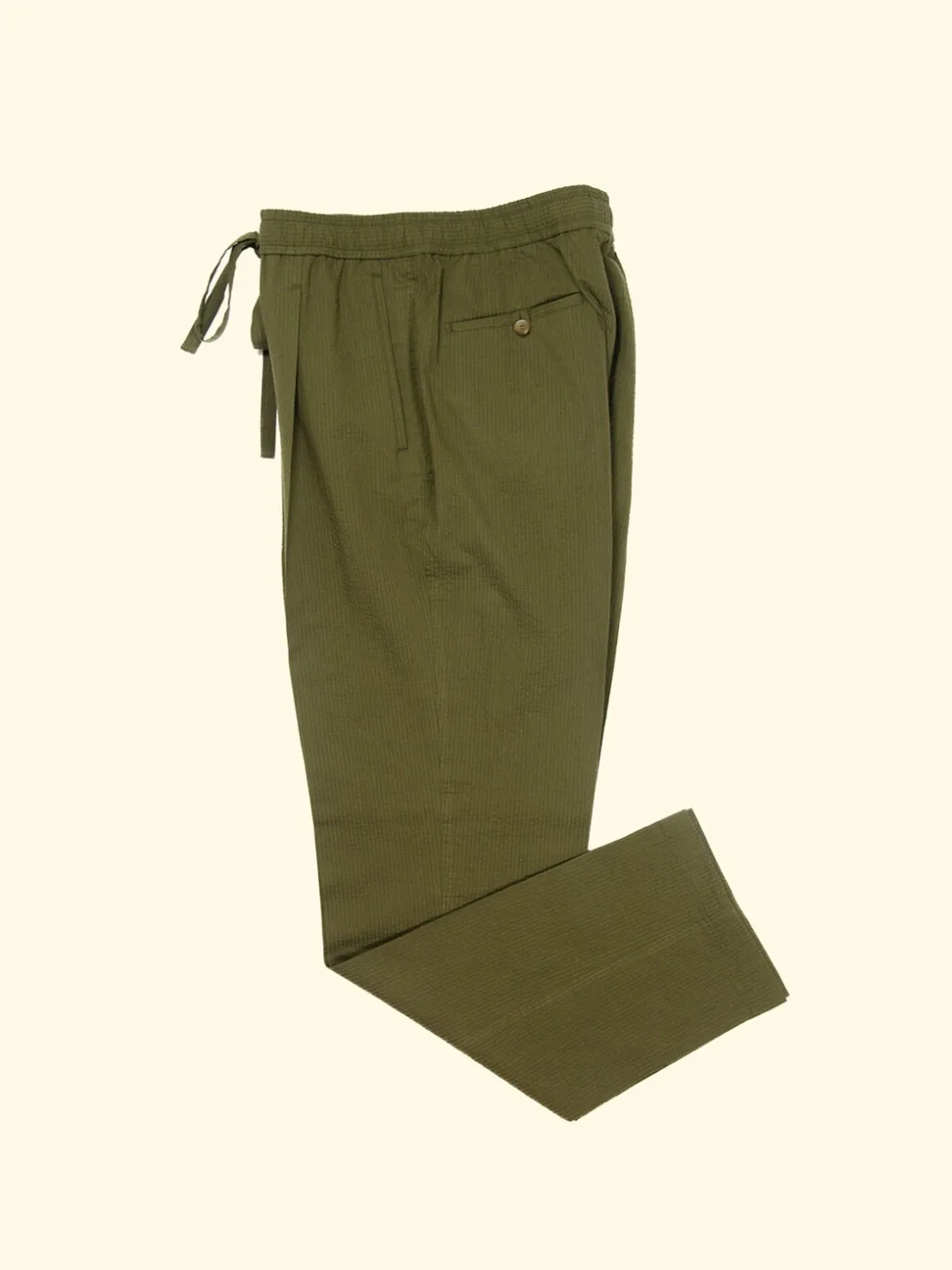 Store The Anthology Seersucker Drawstring Trousers - Pickle Green