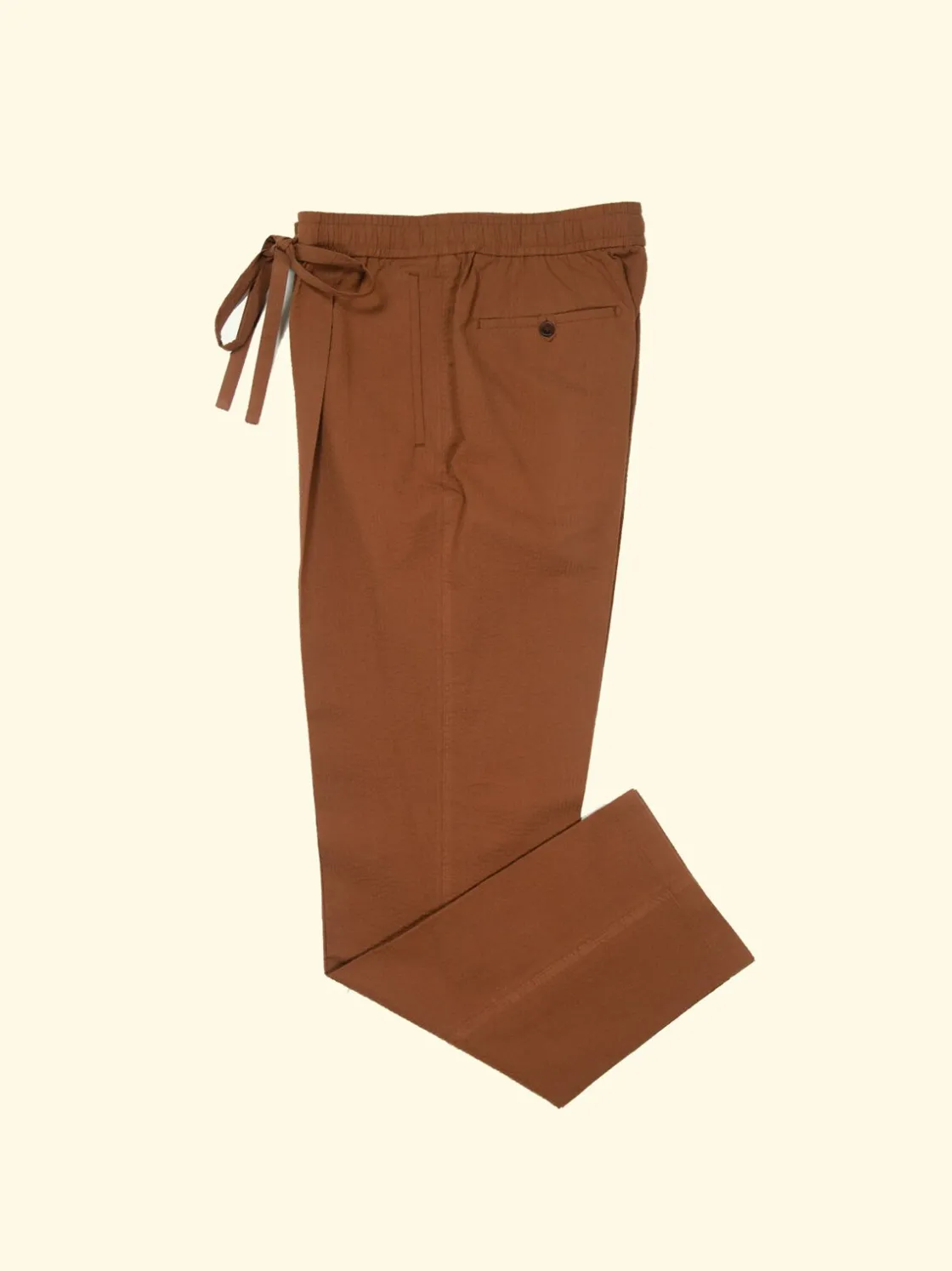 Hot The Anthology Seersucker Drawstring Trousers - Terracotta