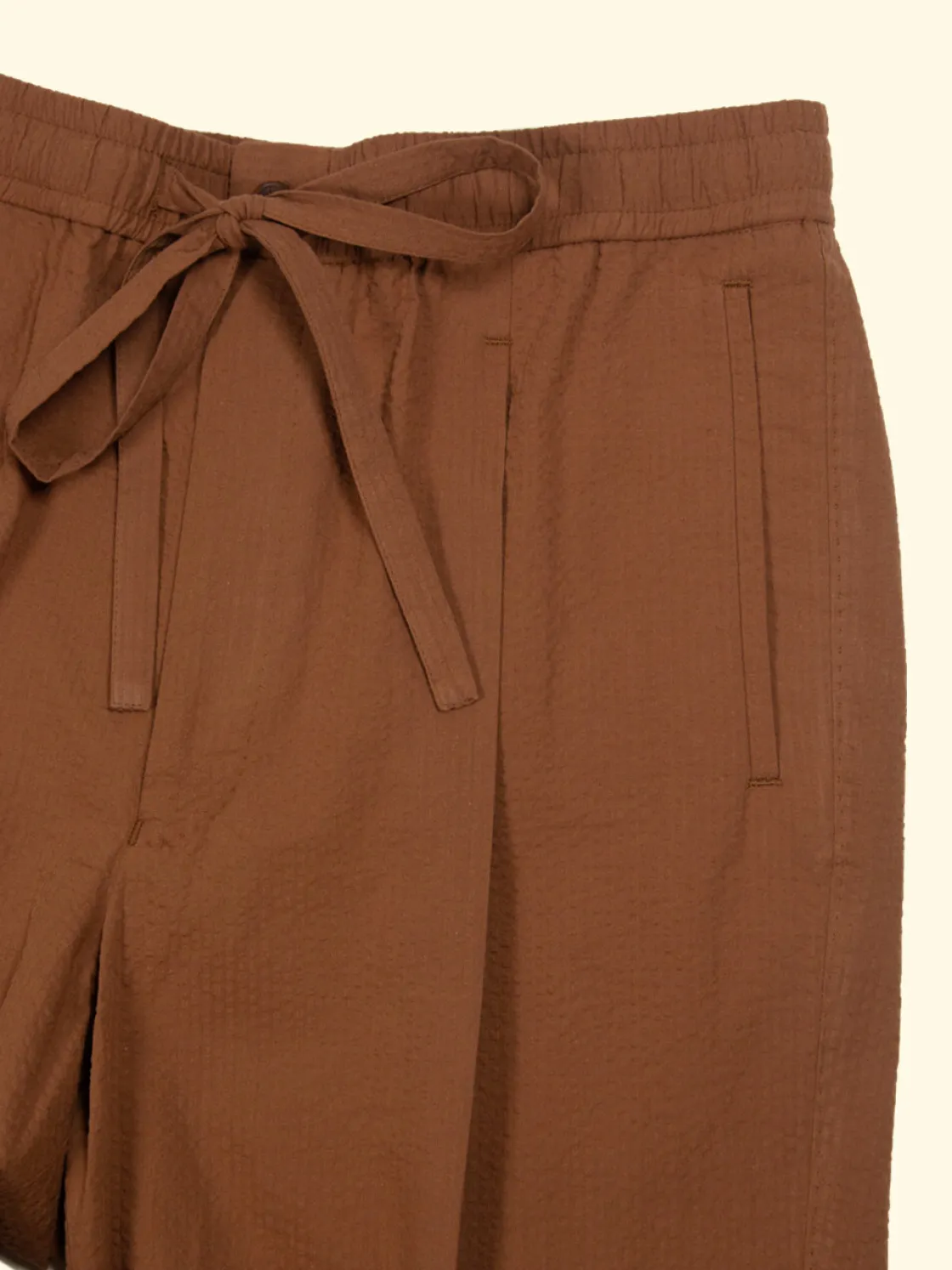 Hot The Anthology Seersucker Drawstring Trousers - Terracotta