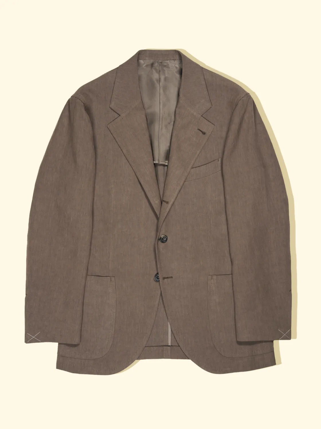 Clearance The Anthology Sueded Linen Suit Jacket - Cappuccino