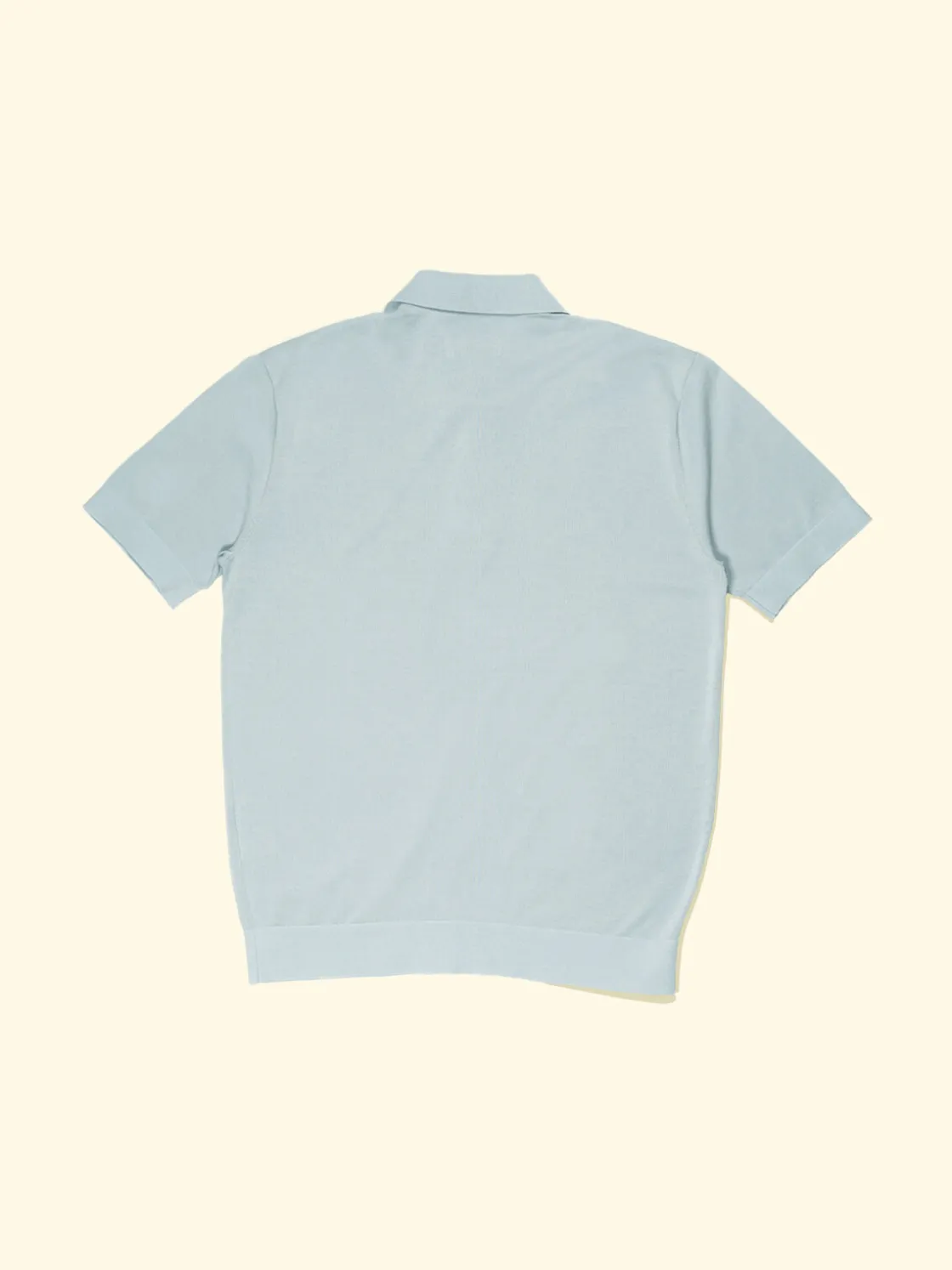 Store The Anthology Superfine Knitted Short Sleeve Polo - Powder Blue