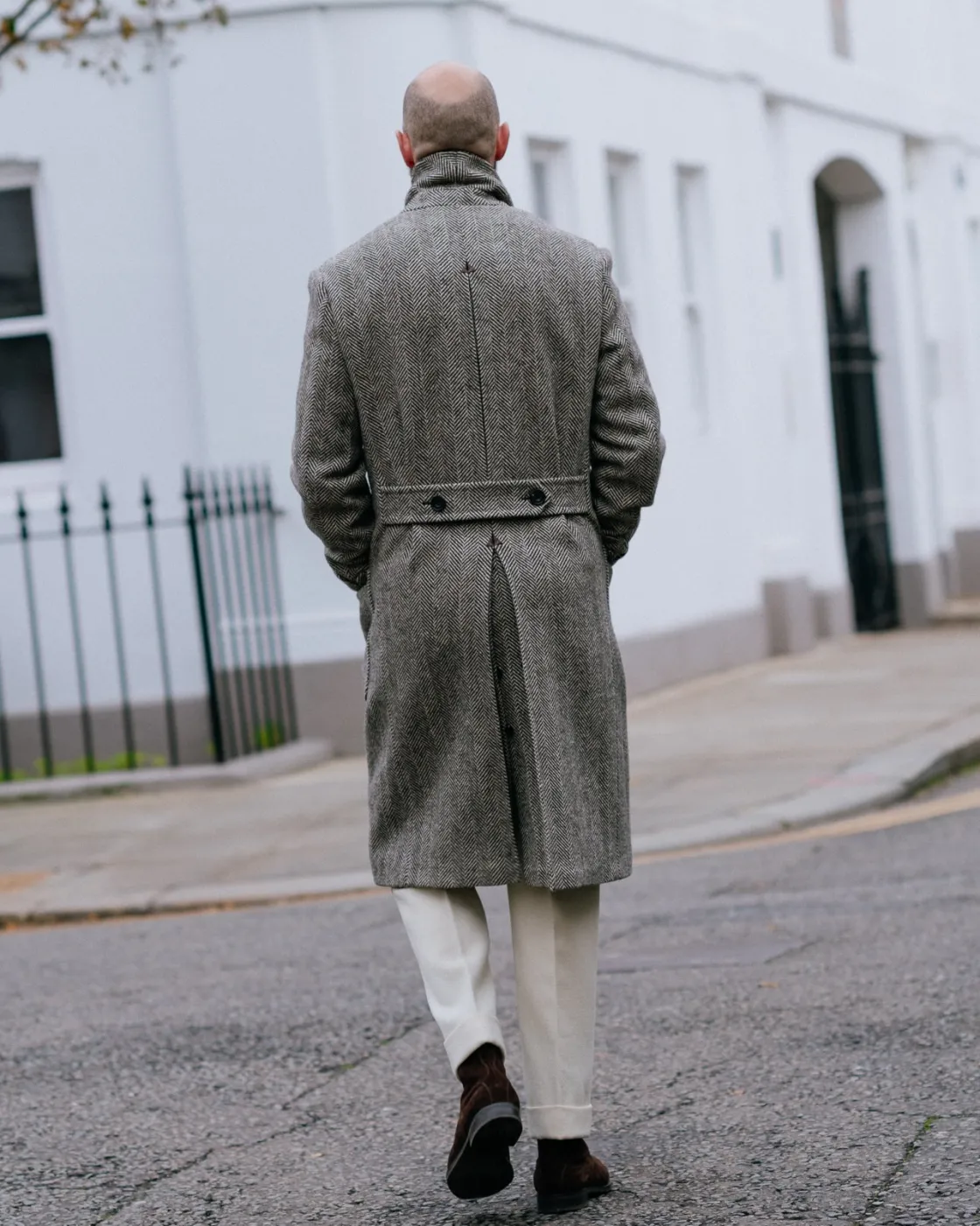 New The Anthology x Permanent Style Polo Coat - Herringbone Donegal Tweed