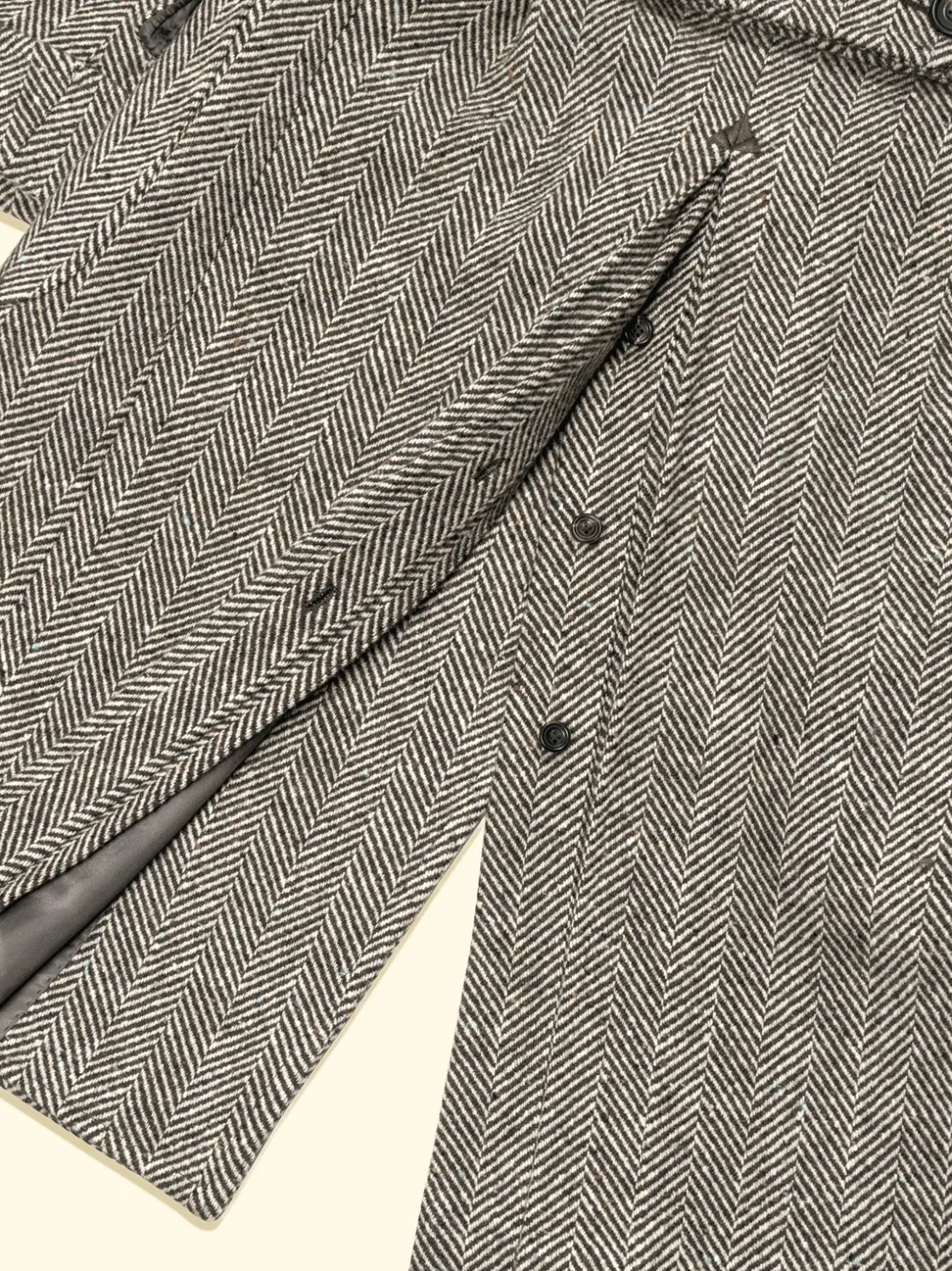 New The Anthology x Permanent Style Polo Coat - Herringbone Donegal Tweed