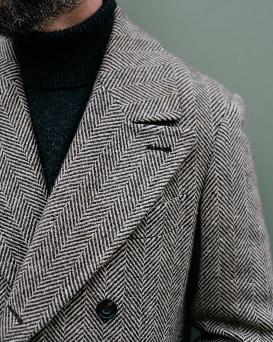 New The Anthology x Permanent Style Polo Coat - Herringbone Donegal Tweed