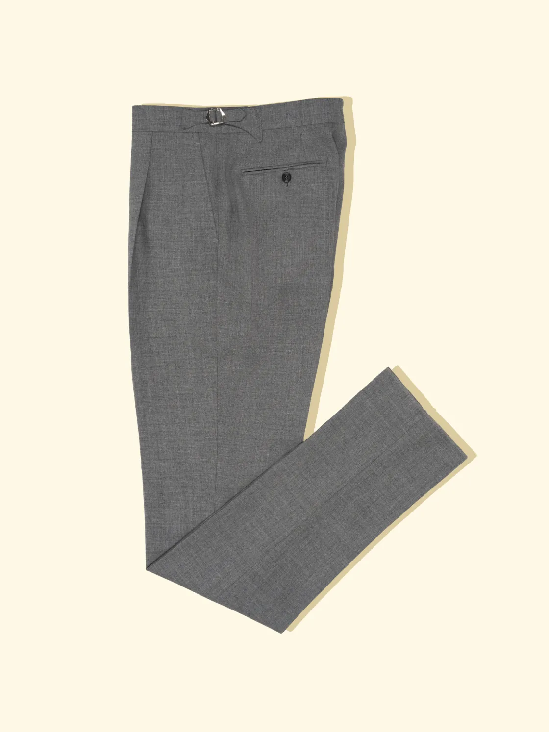 Best The Anthology Tropical Wool Pleated Trousers - Light Grey