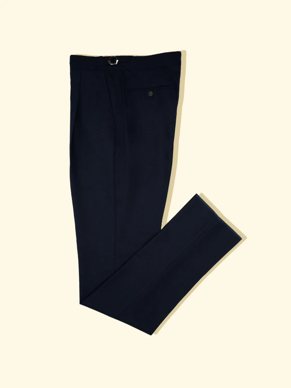 Best Sale The Anthology Tropical Wool Pleated Trousers - Navy