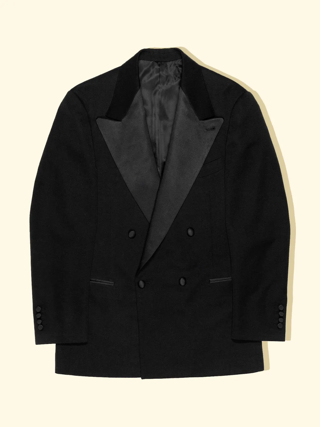 Cheap The Anthology Wool Barathea Tuxedo Double-Breasted Jacket - Black