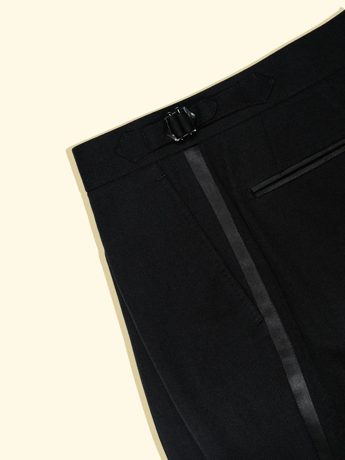 Outlet The Anthology Wool Barathea Tuxedo Trousers - Black