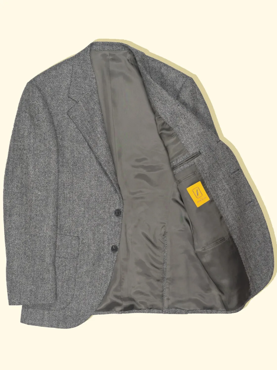 Clearance The Anthology Wool Tweed Sport Jacket - Grey Herringbone