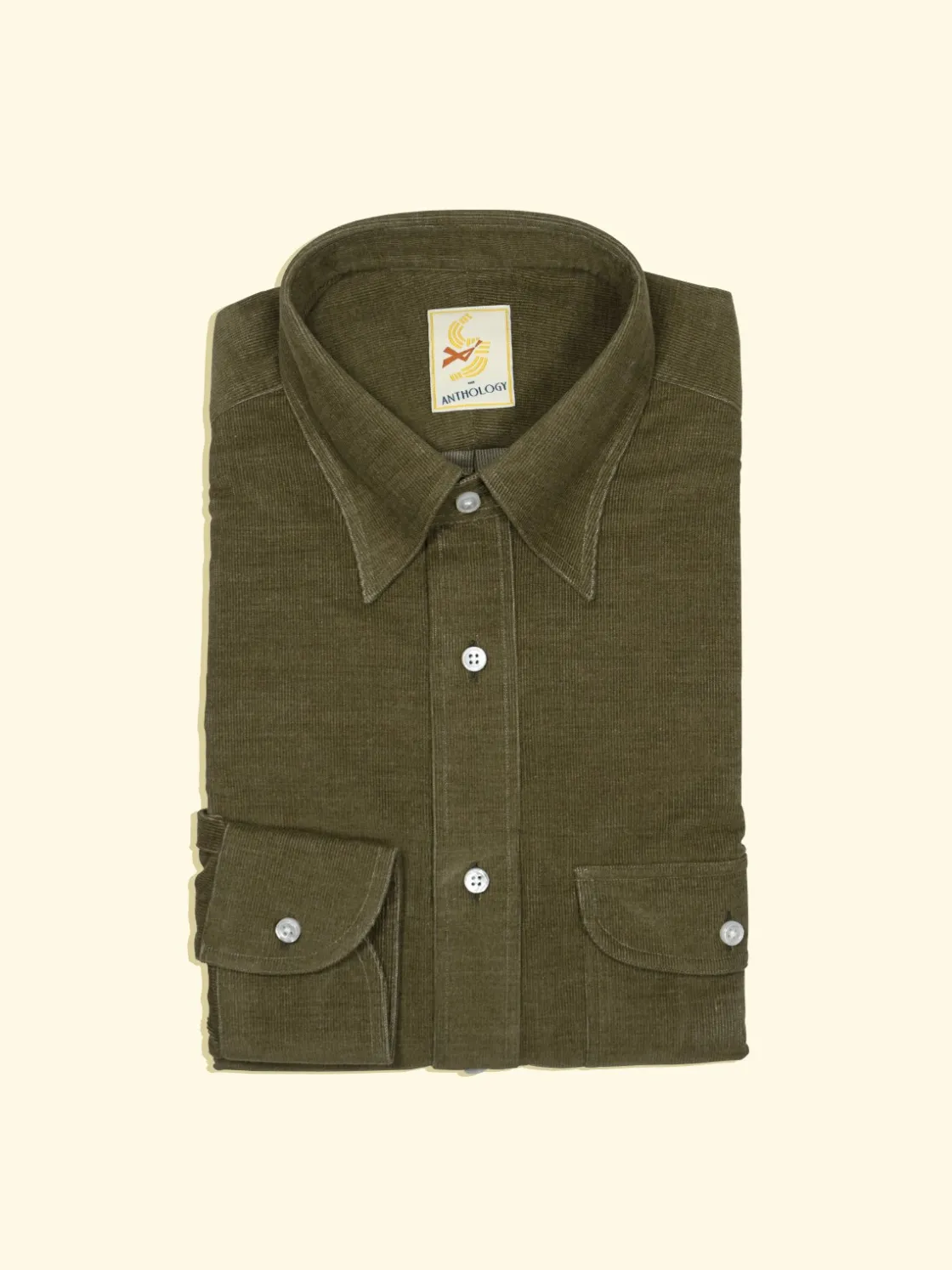 Flash Sale The Anthology Workman Moss Green Corduroy Shirt