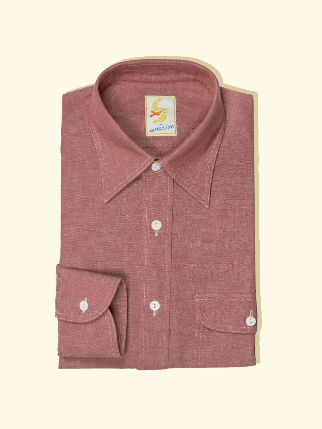 Online The Anthology Workman Red Raw Chambray Shirt